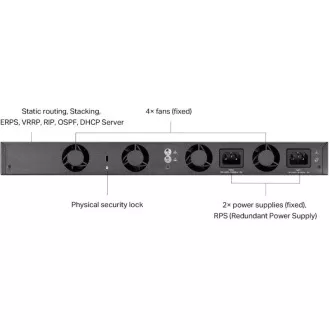 TP-Link SG6428X Omada 24 portos Gigabit RJ45 stackable L3 switch, 4×10 Gbps SFP  bővítőhelyek