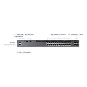 TP-Link SG6428X Omada 24 portos Gigabit RJ45 stackable L3 switch, 4×10 Gbps SFP  bővítőhelyek