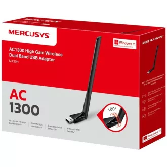 MERCUSYS MA30H - AC1300 vezeték nélküli kétsávos USB adapter - Antenna, nagy erősítéssel