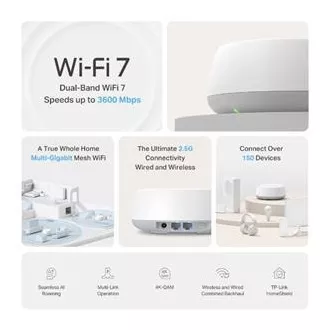 TP-Link Deco BE25(1-pack) - BE3600 Mesh WiFi 7 rendszer az egész háztartás számára TP-Link Deco BE25(1-pack) - BE3600 Mesh WiFi 7 rendszer az egész háztartás számára