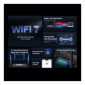 Mercusys MR25BE kétsávos Wi-Fi 7 router BE3600