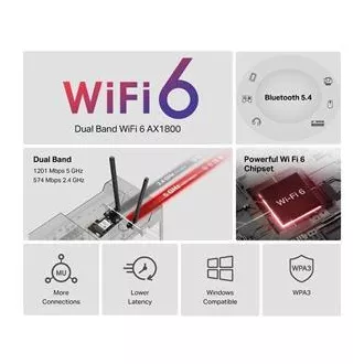 Mercusys MA70XE - Wi-Fi 6 PCIe adapter Bluetooth 5.4 AX1800-zal