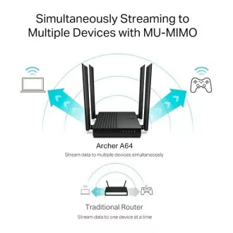 TP-Link Archer A64 - AC1200 vezeték nélküli MU-MIMO WiFi router TP-Link Archer A64 - AC1200 vezeték nélküli MU-MIMO WiFi router