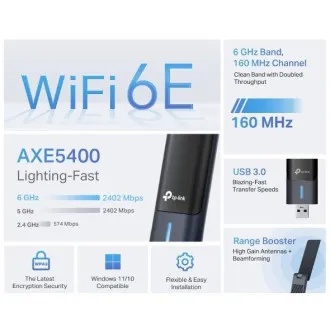 TP-Link Archer TBE230UH – kétsávos vezeték nélküli USB Wi-Fi 7 Mini adapter TP-Link Archer TBE230UH – kétsávos vezeték nélküli USB Wi-Fi 7 Mini adapter