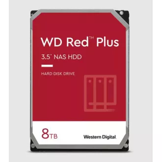 WD RED PLUS NAS WD80EFPX/8TB/3.5"/256MB gyorsítótár/5640 RPM/215 MB/s/CMR