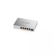 Zyxel XMG-105HP 5 portos 2.5G   1 SFP , 4 portos 70W összesen PoE   asztali MultiGig felügyelet nélküli kapcsoló