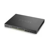 Zyxel XGS1935-28HP, 28 portos Lite-L3 Smart Managed PoE switch, 24x Gigabit PoE és 4x 10G SFP , hibrid üzemmód, önálló o