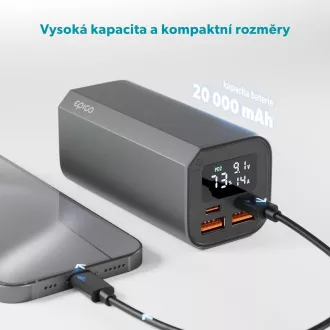 Epico Alu Power Bank PD 100W - 20 000mAh - szürke