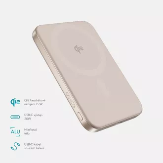 Epico Qi2 5000mAh Alu Mag  PowerBank EM51 - rózsaszínű