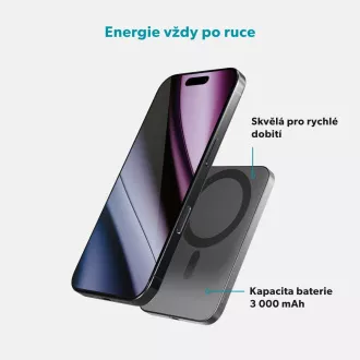 Epico 3000mAh Alu Mag  PowerBank EM31 - szürke
