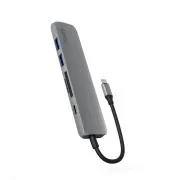 Epico 6 az 1-ben alumínium USB-C 8K hub – szürke