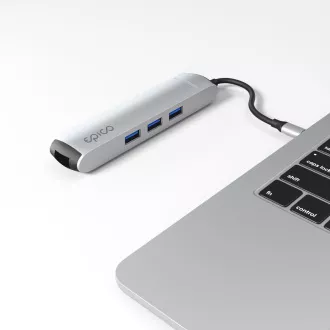 Epico 6in1 Slim Hub 8K USB-C csatlakozóval - ezüst
