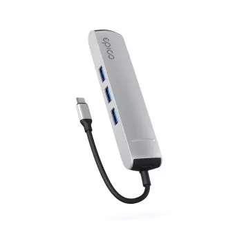 Epico 6in1 Slim Hub 8K USB-C csatlakozóval - ezüst