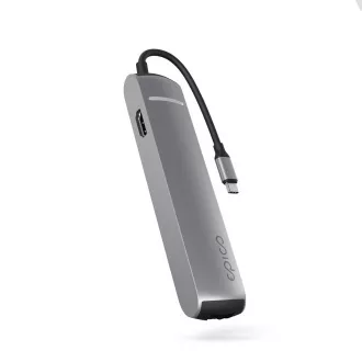 Epico 6in1 Slim Hub 8K USB-C csatlakozóval - szürke