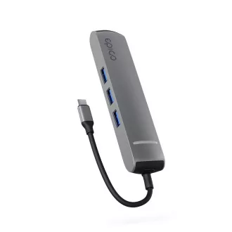 Epico 6in1 Slim Hub 8K USB-C csatlakozóval - szürke