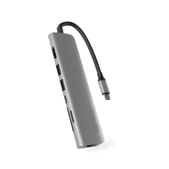 Epico 7in1 Multimedia Hub 8K USB-C csatlakozóval - szürke