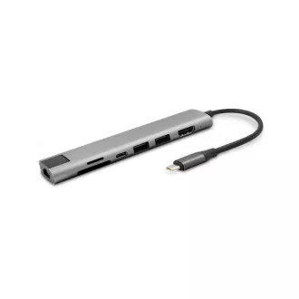 Epico 7in1 Multimedia Hub 8K USB-C csatlakozóval - szürke