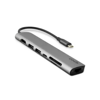 Epico 7in1 Multimedia Hub 8K USB-C csatlakozóval - szürke