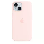 iPhone 15 szilikon tok MagSafe-vel - Világos rózsaszín