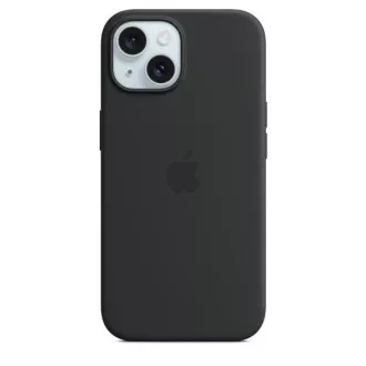 iPhone 15   Szilikon tok MagSafe-vel - Fekete