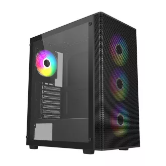 FSP M220/Midi Tower/Transpar./Fekete