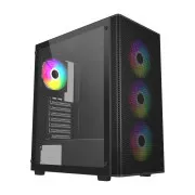 FSP M220/Midi Tower/Transpar./Fekete