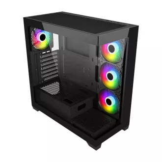 FSP M340-BA/Midi Tower/Transpar./Fekete