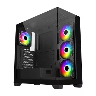 FSP M340-BA/Midi Tower/Transpar./Fekete