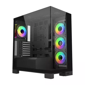 FSP M540-BA/Midi Tower/Transzpar/fekete