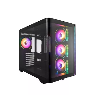 FSP M580-BA/Midi Tower/Transpar/Fekete