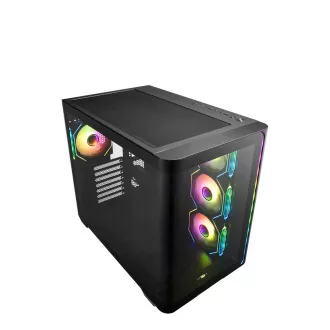 FSP M580-BA/Midi Tower/Transpar/Fekete