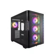 FSP M580-BP/Midi Tower/Transpar/Fekete