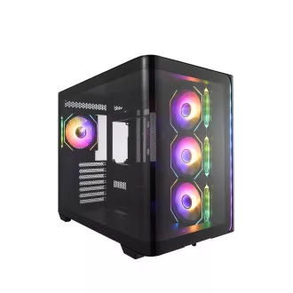 FSP M580-BP/Midi Tower/Transpar/Fekete