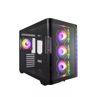 FSP M580-BP/Midi Tower/Transpar/Fekete