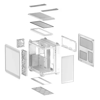 ASUS tok GT502 HORIZON FEHÉR,ARGB, TEMPERED GLASS