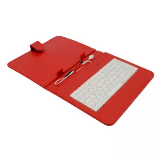 AIREN AiTab bőr tok 2 USB billentyűzettel 8" RED (CZ/SK/DE/UK/US... elrendezés)