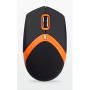 AMEI AM-M101O/Ergonomikus/Optikus/1 600 DPI/Vezeték nélküli USB/Fekete-narancs színű
