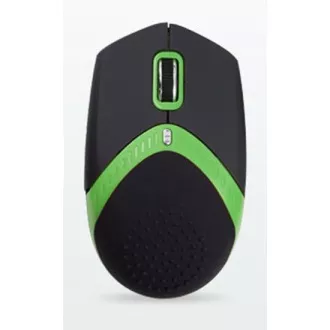 AMEI AM-M101G/Ergonomikus/Optikai/1 600 DPI/Vezeték nélküli USB/Fekete-zöld
