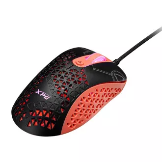 Adata XPG Slingshot Mera Edition/Fekete/Optikai/Optikai/Jobbkezes/12,000 DPI/Vezeték nélküli USB/Fekete-narancs színű