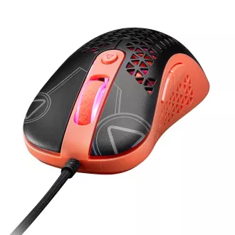 Adata XPG Slingshot Mera Edition/Fekete/Optikai/Optikai/Jobbkezes/12,000 DPI/Vezeték nélküli USB/Fekete-narancs színű