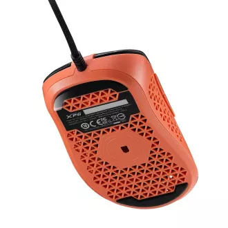 Adata XPG Slingshot Mera Edition/Fekete/Optikai/Optikai/Jobbkezes/12,000 DPI/Vezeték nélküli USB/Fekete-narancs színű