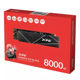 ADATA GAMMIX S70 BLADE/8TB/SSD/M.2 NVMe/Fekete/Heatsink/5R