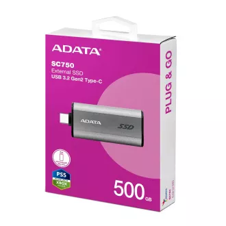 ADATA SC750/500GB/SSD/External/Grey/5R