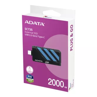 ADATA SC735/2TB/SSD/External/Kék/5R