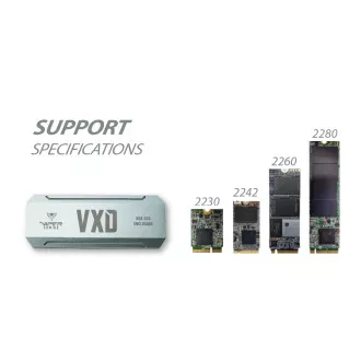Patriot VXD külső doboz USB 3.2 M.2 NVMe SSD RGB