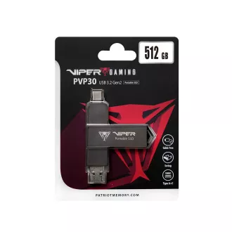 Patriot VIPER PVP30/512GB/SSD/External/Fekete/3R