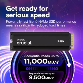Crucial P510/2TB/SSD/M.2 NVMe/Fekete/Hűtőborda/5R