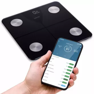 Salente SlimFit, intelligens személyi diagnosztikai fitnesz mérleg, Bluetooth, fekete
