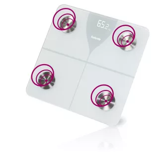 Salente SlimFit, intelligens személyi diagnosztikai fitnesz mérleg, Bluetooth, fekete