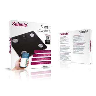 Salente SlimFit, intelligens személyi diagnosztikai fitnesz mérleg, Bluetooth, fekete